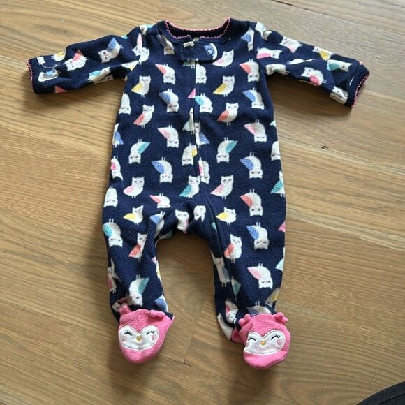 4 micro fleece carters zipper footies NB-3M - Picture 10 of 12